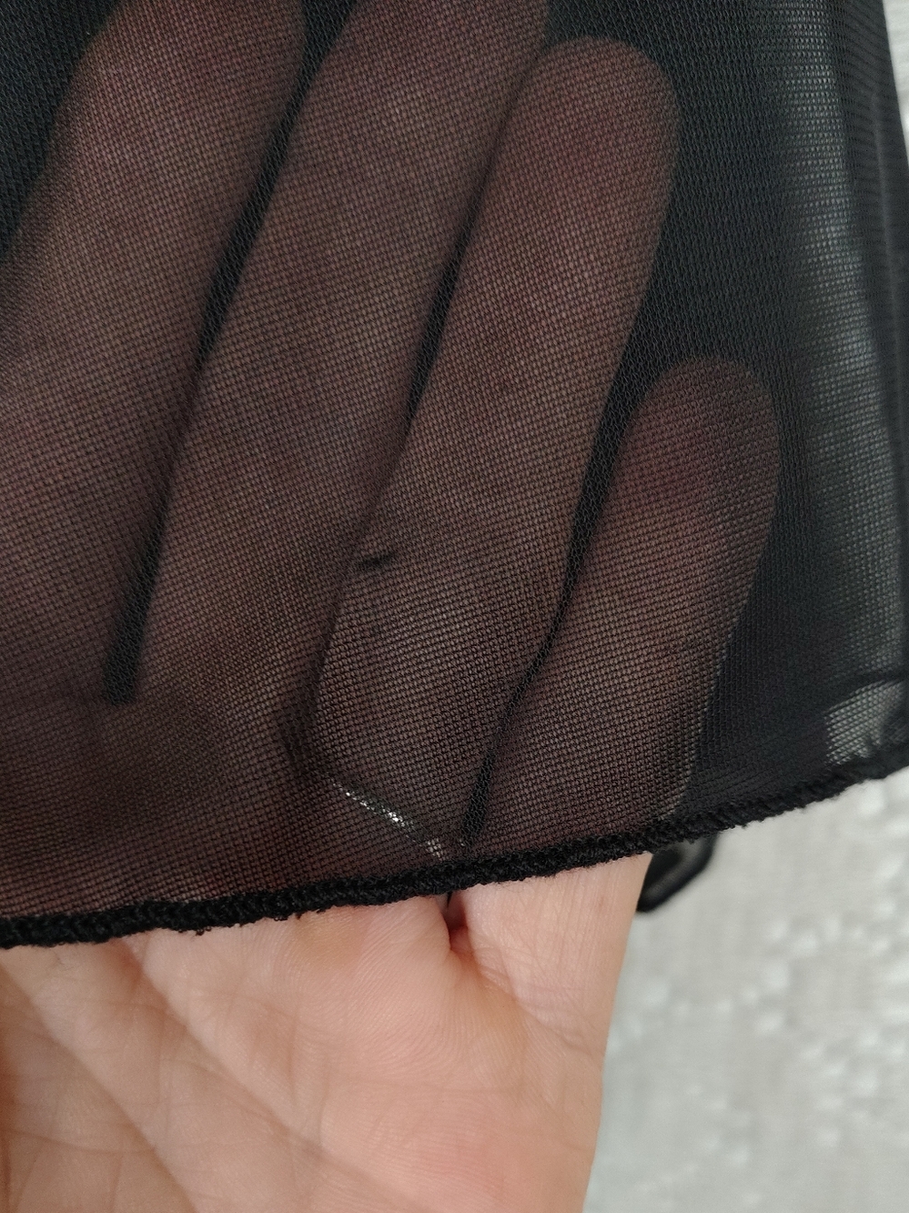 Metaphor Black Ruched Drape Top with Rhinestone Accent - Picture 10 of 14